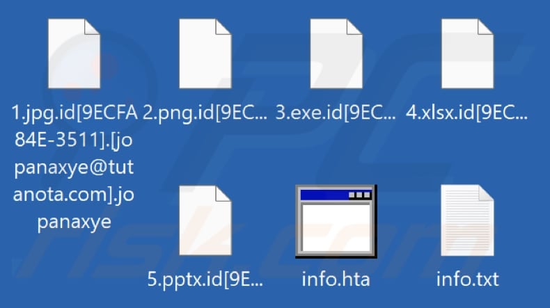 Pliki zaszyfrowane przez ransomware Jopanaxye (rozszerzenie .jopanaxye)