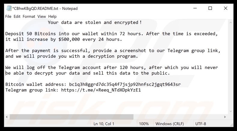 Notatka z żądaniem okupu ransomware Kasseika ([rozszerzenie_ciąg_losowych_znaków].README.txt)