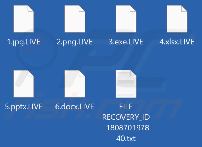 Pliki zaszyfrowane przez ransomware LIVE TEAM (rozszerzenie .LIVE)