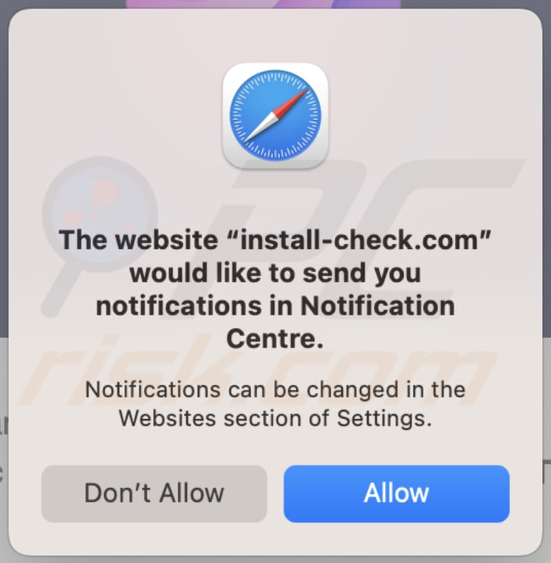 MacOS Is Infected - Virus Found Notification - oszukańcza witryna prosząc o pozwolenie na wysyłanie powiadomień w przeglądarce Safari 2