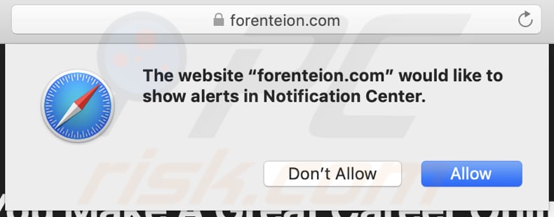 MacOS Is Infected - Virus Found Notification - oszukańcza witryna prosząc o pozwolenie na wysyłanie powiadomień w przeglądarce Safari