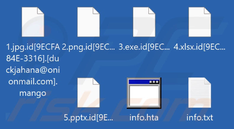 Pliki zaszyfrowane przez ransomware Mango (rozszerzenie .mango)