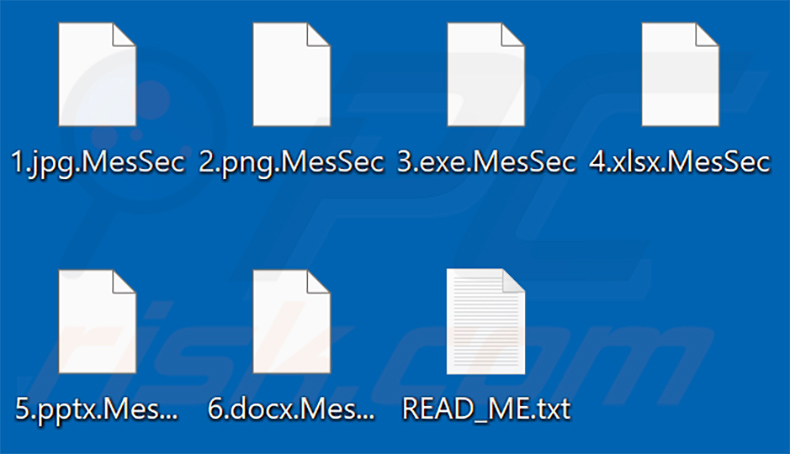 Pliki zaszyfrowane przez ransomware Mesmerised (rozszerzenie .MesSec)