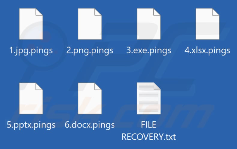 Pliki zaszyfrowane przez ransomware Pings (rozszerzenie .pings)