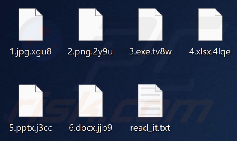 Pliki zaszyfrowane przez ransomware PIRAT HACKER GROUP (rozszerzenie składające się z czterech losowych znaków)