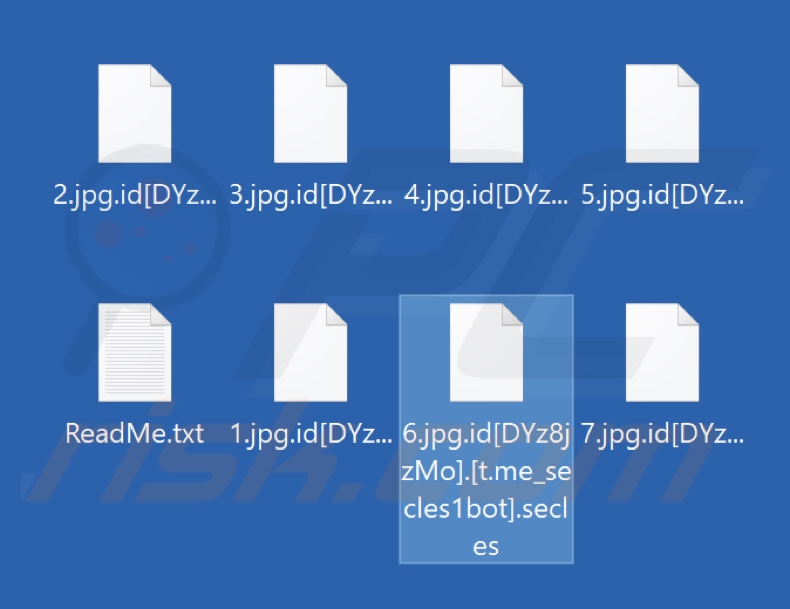 Pliki zaszyfrowane przez ransomware Secles (rozszerzenie .secles)