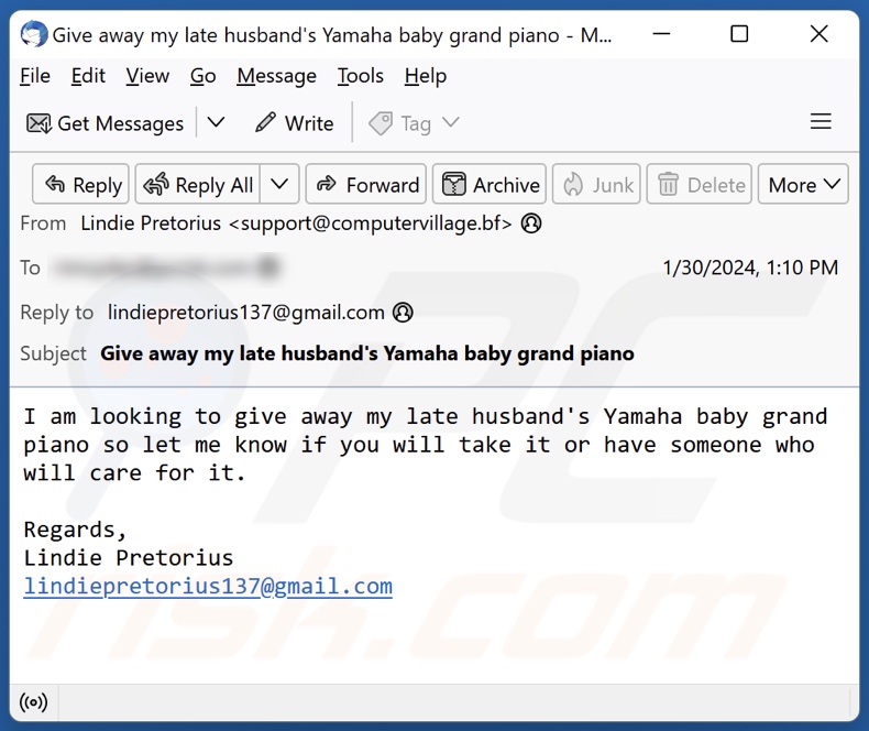 E-mail spamowy Yamaha Baby Grand Piano (1)