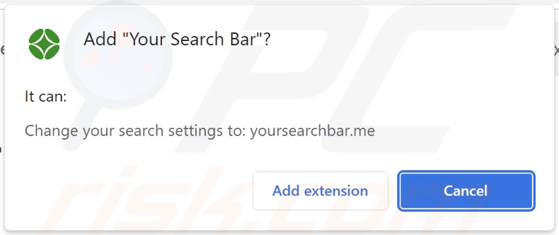 Porywacz przeglądarki Your Search Bar proszący o pozwolenia