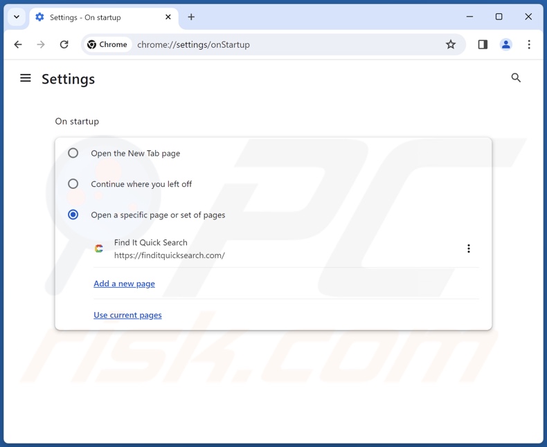 Usuwanie finditquicksearch.com ze strony głównej Google Chrome