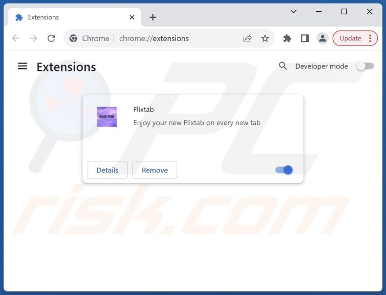 Usuwanie rozszerzeń Google Chrome powiązanych z flixtab.com