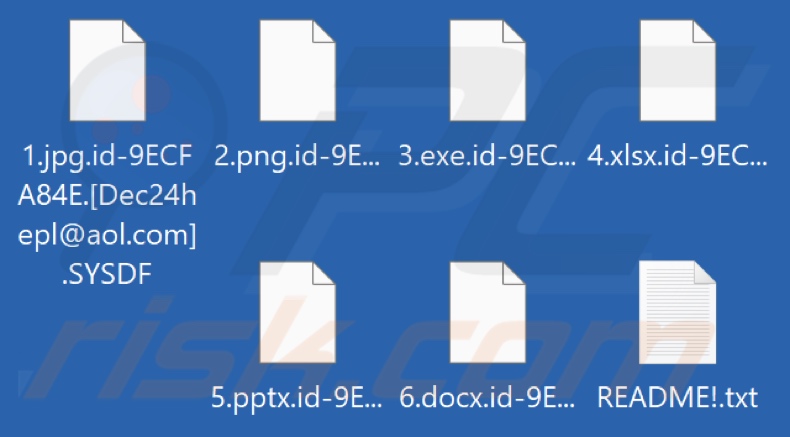 Pliki zaszyfrowane przez ransomware SYSDF (rozszerzenie .SYSDF)