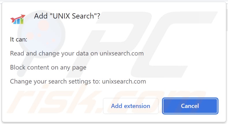 Porywacz przeglądarki UNIX Search proszący o pozwolenia
