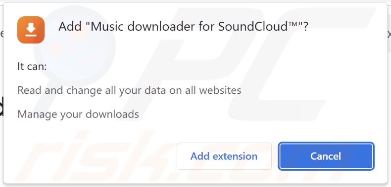Music downloader for SoundCloud™ proszące o różne pozwolenia