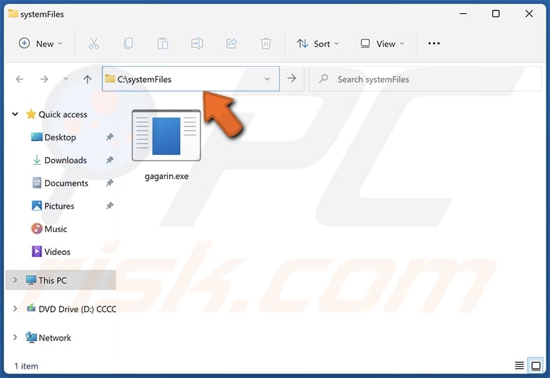 Usuń plik gagarina Activate Your McAfee Antivirus License z folderu plików systemowych