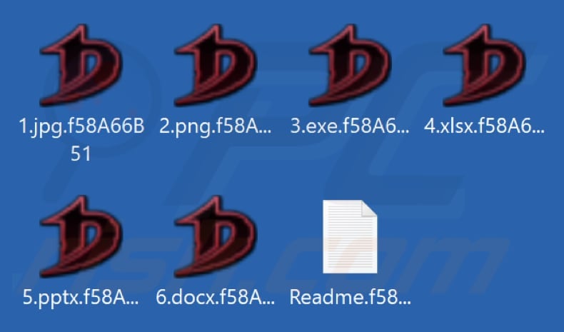 Pliki zaszyfrowane przez ransomware DoNex (ID ofiary jako rozszerzenie)
