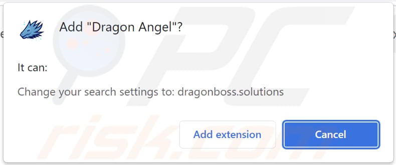 Porywacz przeglądarki Dragon Angel proszący o pozwolenia