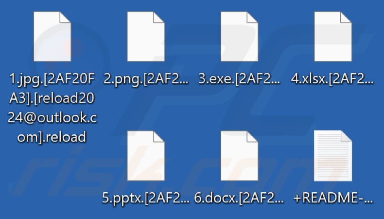 Pliki zaszyfrowane przez ransomware Reload (rozszerzenie .reload)