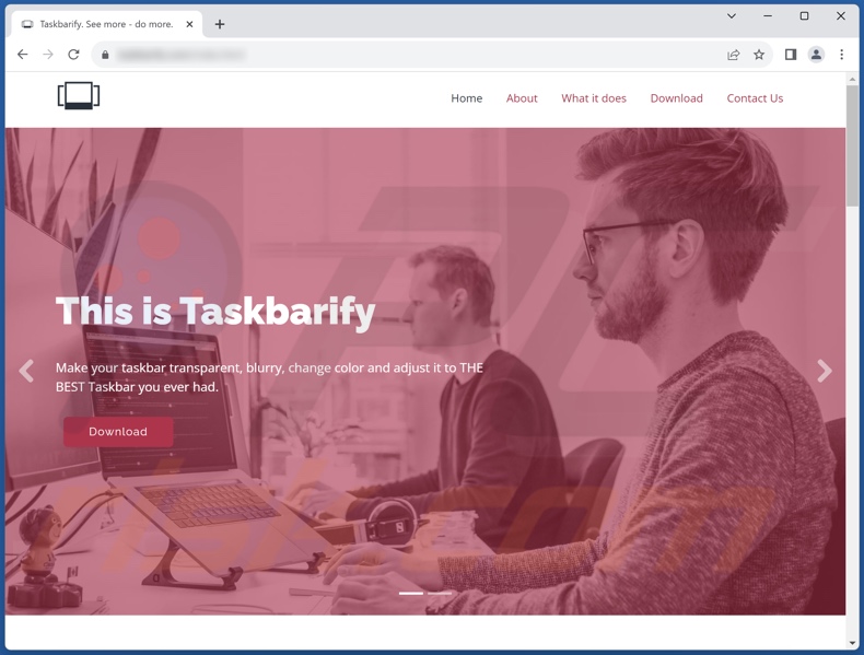 Witryna używana do promowania PUA Taskbarify