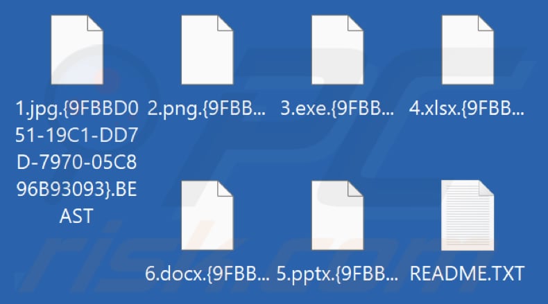 Pliki zaszyfrowane przez ransomware Beast (rozszerzenie .BEAST)