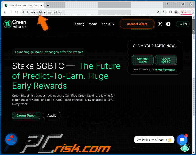 Pojawienie się oszustwa Claim $GBTC (GIF)