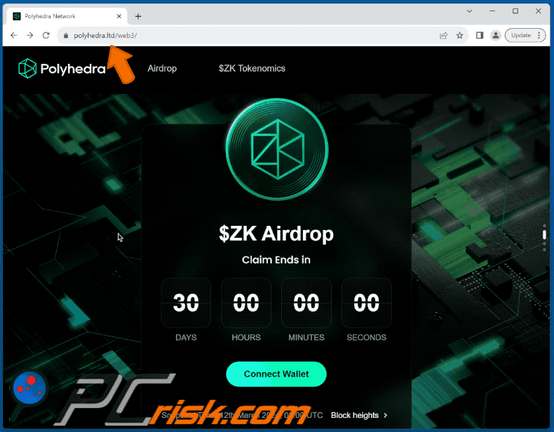 Pojawienie się oszustwa Polyhedra Network $ZK Airdrop (GIF)