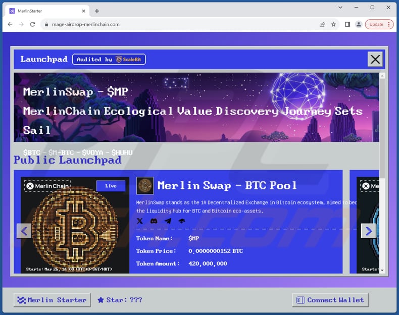 Merlin Swap Airdrop oszustwo