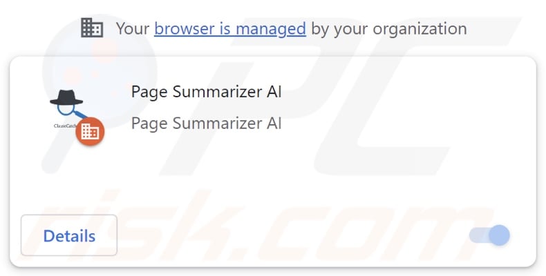 Rozszerzenie przeglądarki Page Summarizer AI