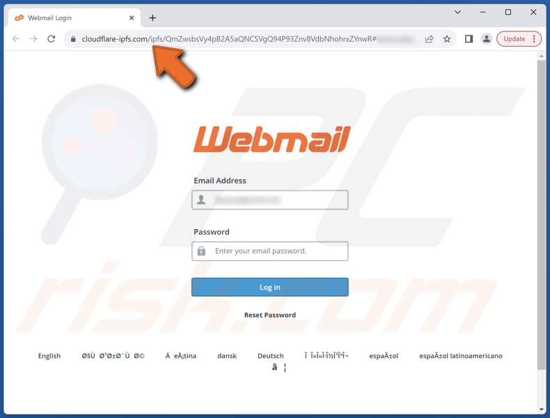 Roundcube Password Set To Expire Strona phishingowa wyłudzająca informacje