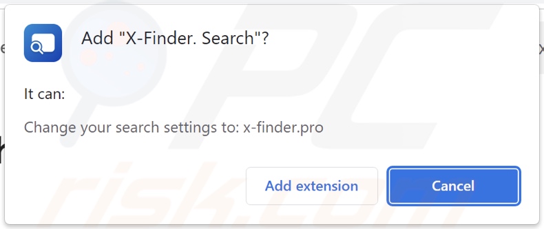 X-Finder. Search porywacz przeglądarki proszący o uprawnienia