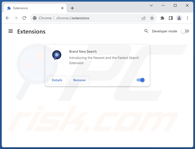 Usuwanie rozszerzeń Google Chrome powiązanych z brandnewsearch.com