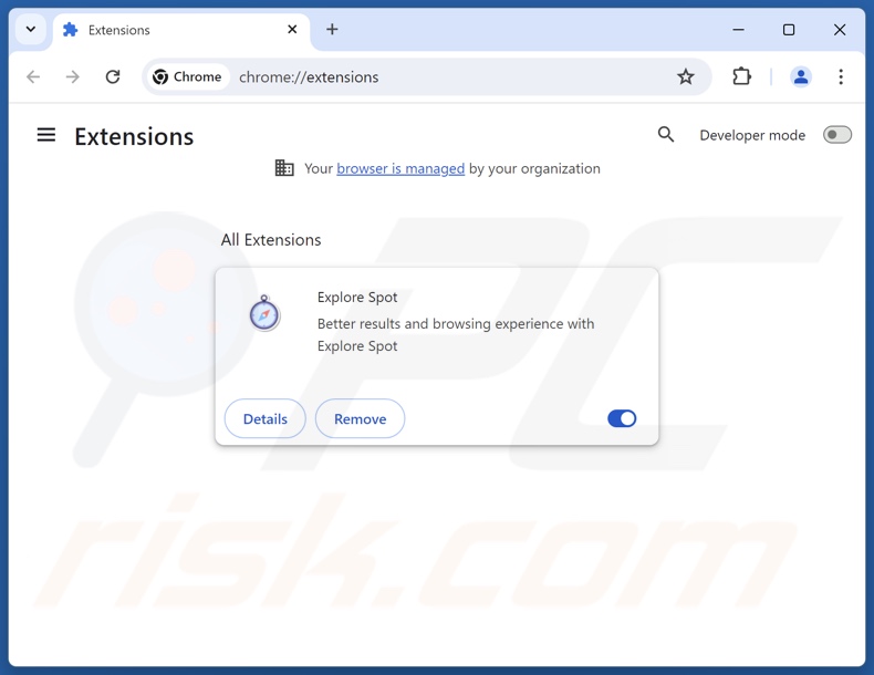 Usuwanie rozszerzeń Google Chrome powiązanych z explorespot.io