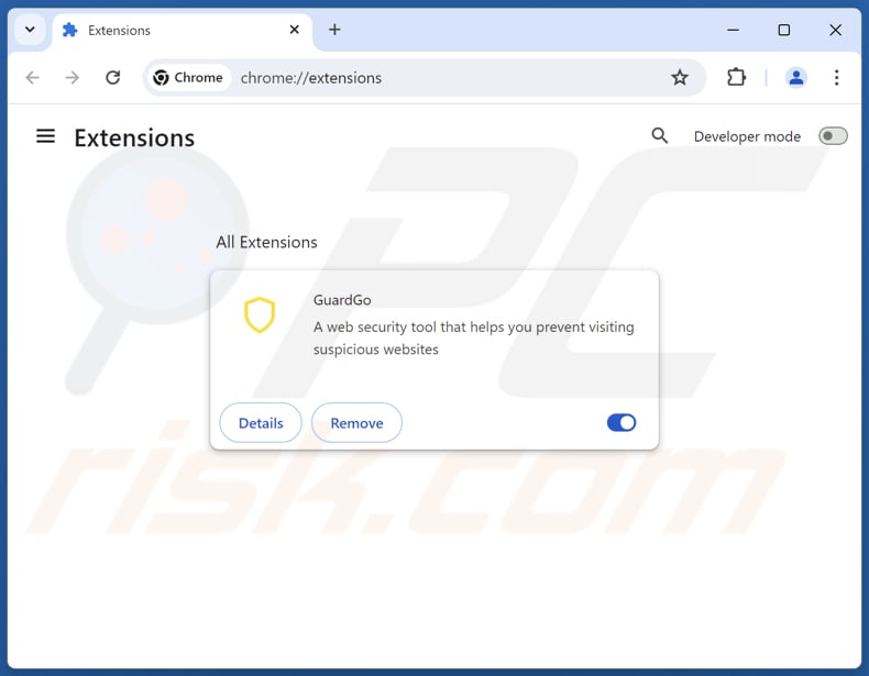 Usuwanie GuardGo z Google Chrome krok po kroku 2