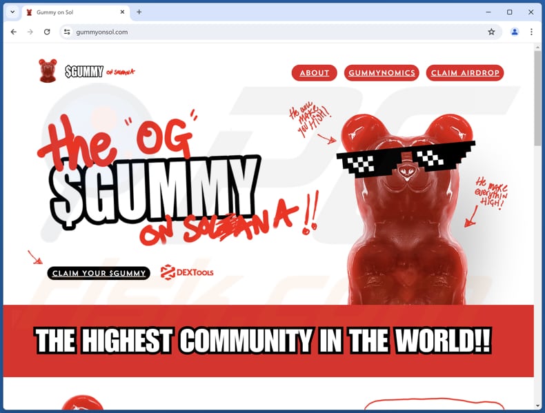 GUMMY airdrop oszustwo prawdziwa strona internetowa (gummyonsol.com)
