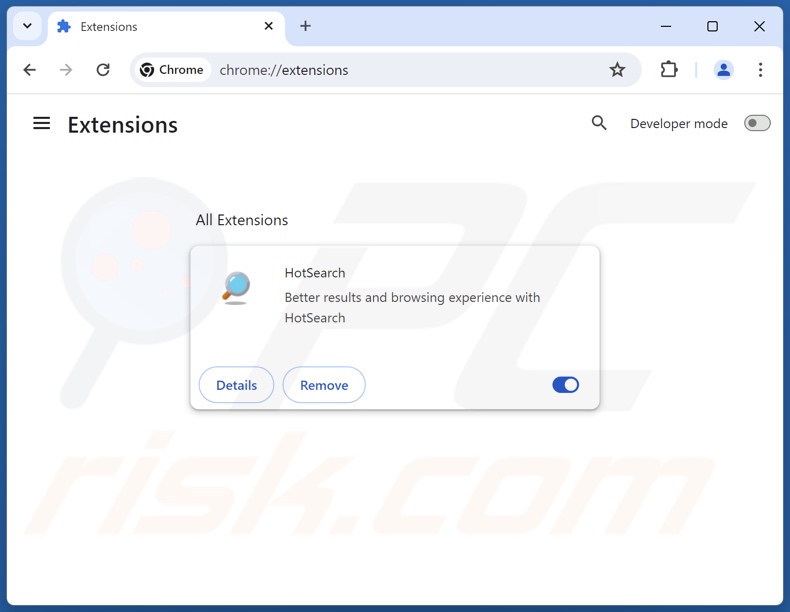 Usuwanie rozszerzeń Google Chrome powiązanych z hotsearch.io