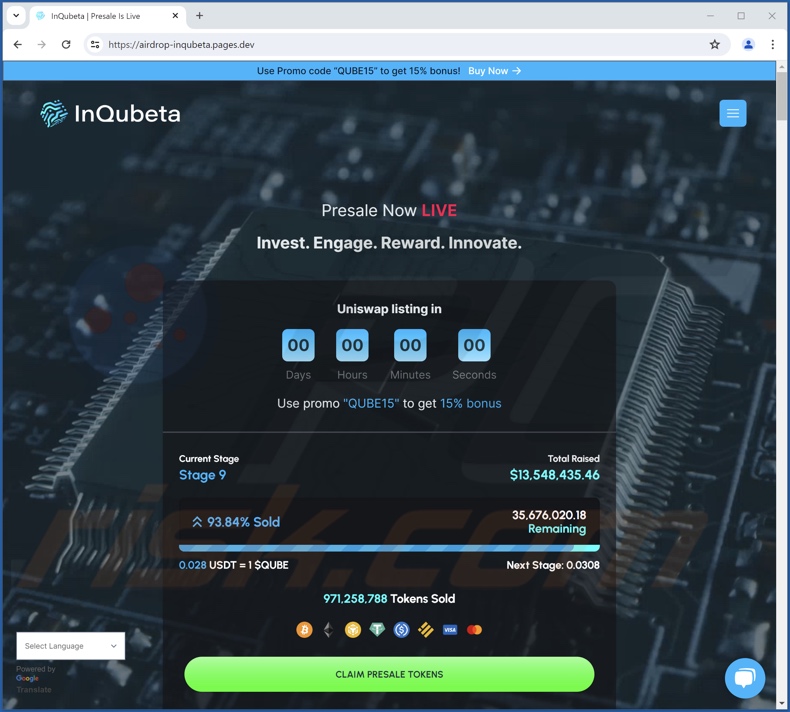 InQubeta Token Presale oszustwo