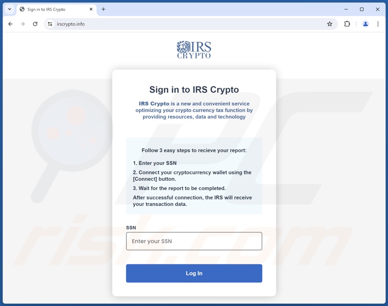IRS Crypto oszustwo