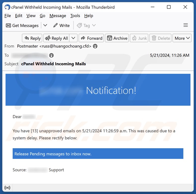 Unapproved Emails Kampania spamowa e-mail