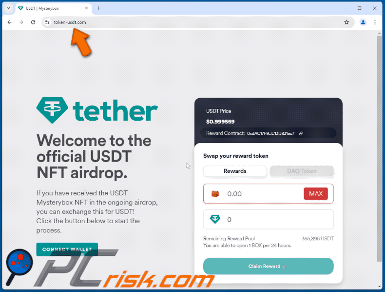 Pojawienie się oszustwa USDT NFT Airdrop