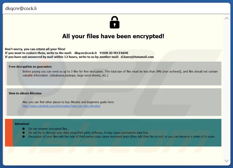 Dkq ransomware okup (pop-up)