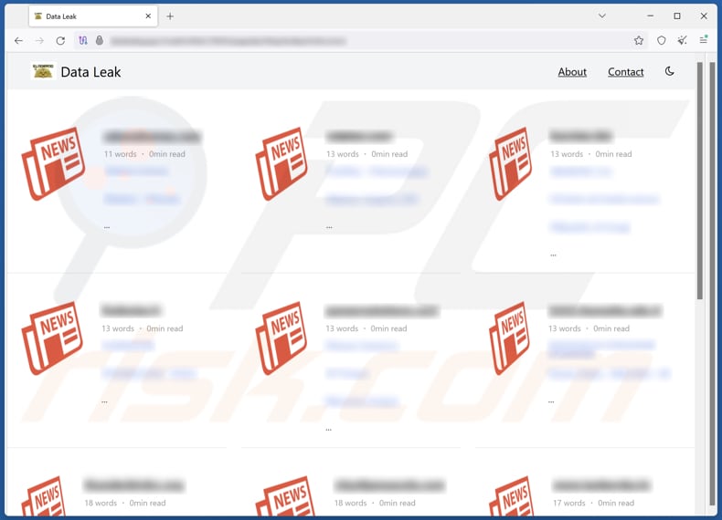 El Dorado ransomware strona z wyciekiem danych