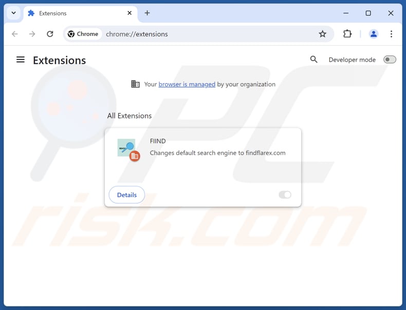 Usuwanie rozszerzeń Google Chrome powiązanych z findflarex.com