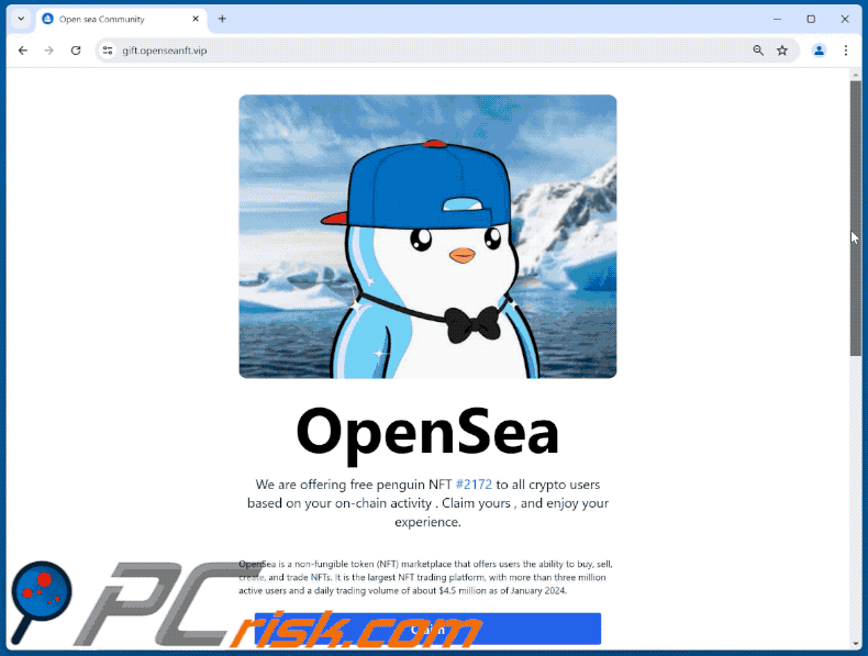 Pojawienie się oszustwa Free Penguin NFT (GIF)