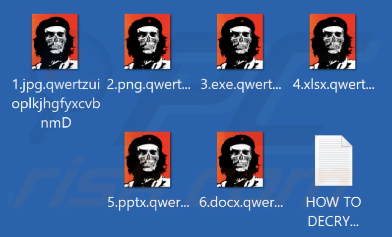 Pliki zaszyfrowane przez PartiZAN32 ransomware (.xqwertzuioplkjhgfyxcvbnmD extension)