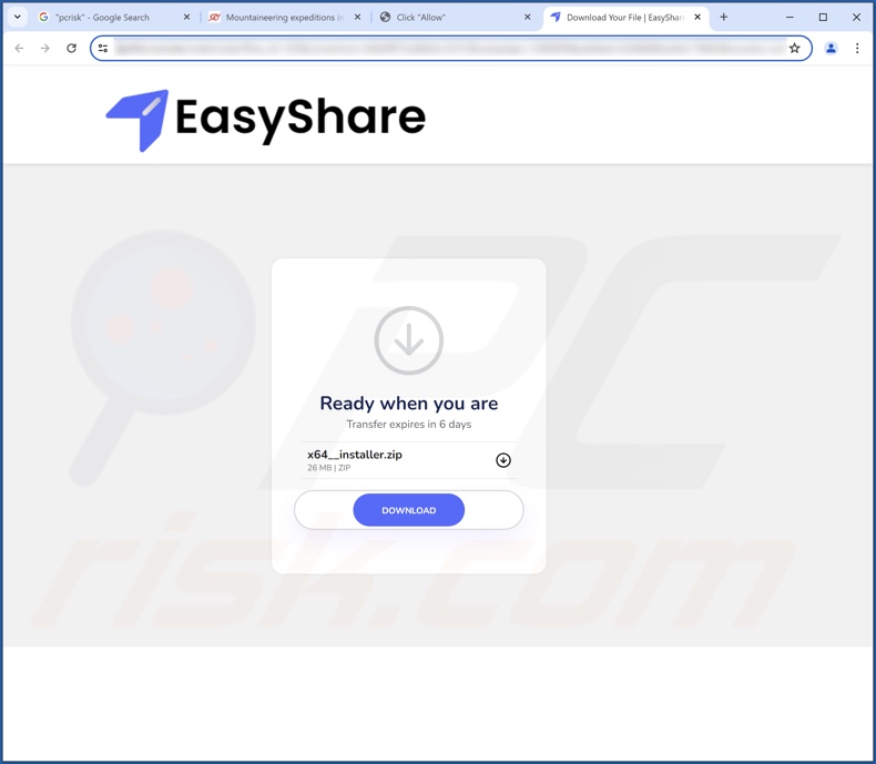Zwodnicza strona internetowa używana do promowania TjboApp PUA