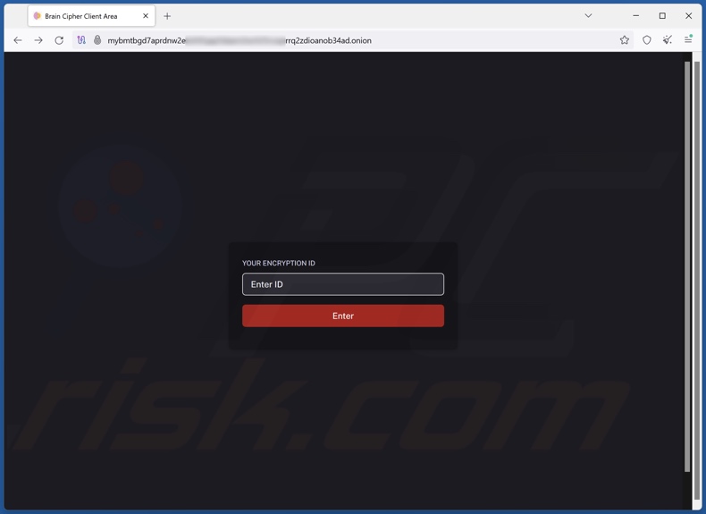 Brain Cipher ransomware website