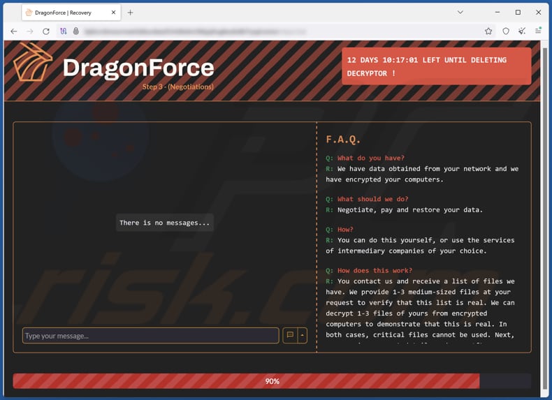 DragonForce ransomware strona kontaktowa