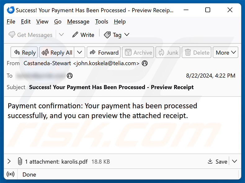 Payment Confirmation email oszustwo (2024-08-27)