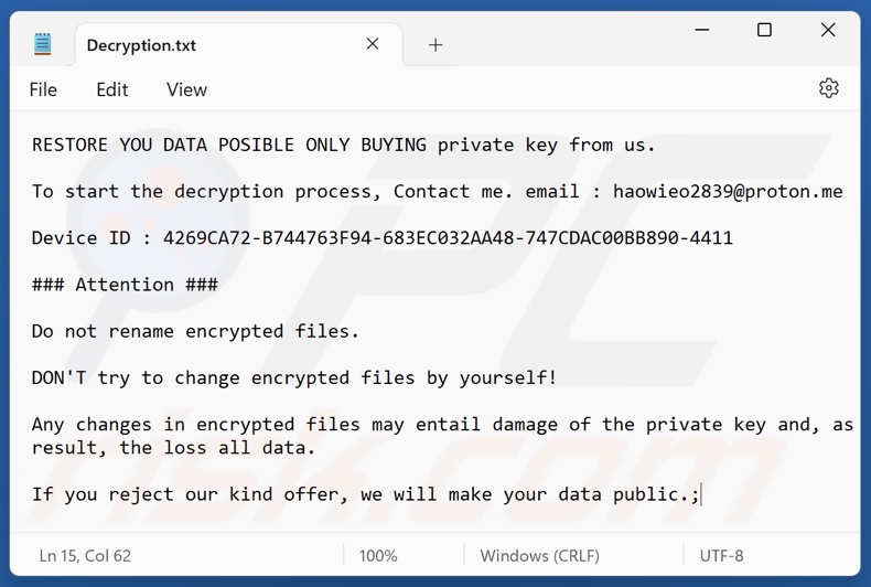 Crypto24 ransomware okup (Decryption.txt)