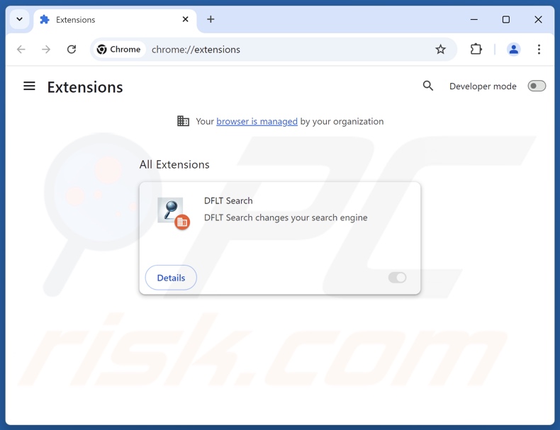 Usuwanie rozszerzeń Google Chrome powiązanych z dfltsearch.com
