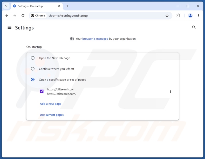 Usuwanie dfltsearch.com ze strony głównej Google Chrome